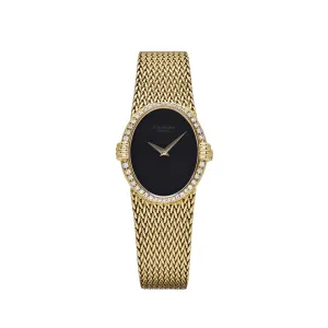 PP Luxury Watches Ellipse Vintage Yellow Gold Black Onyx Dial Diamond Bezel