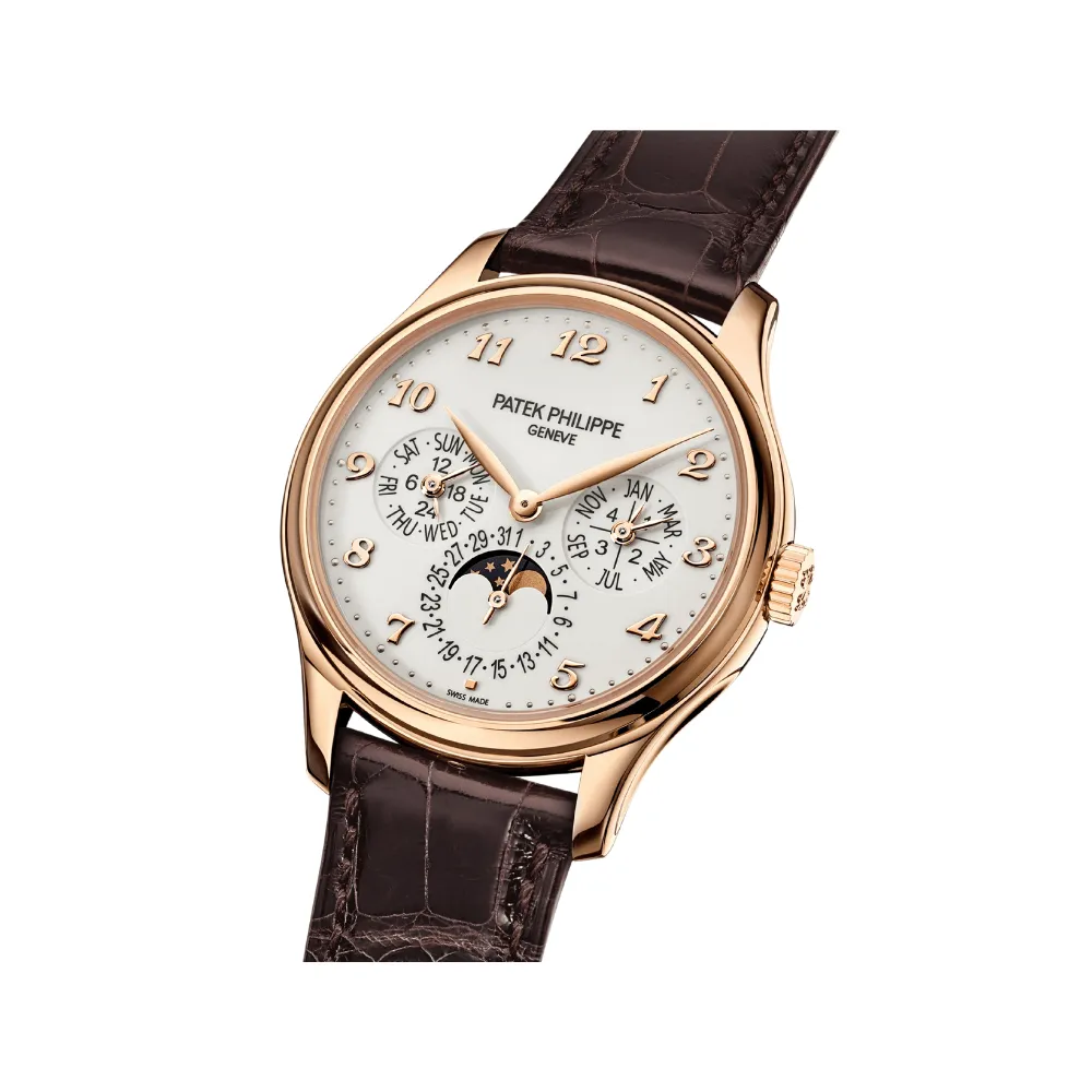 PP Luxury Watches Grand Complications 5327R-001 Perpetual Calendar Rose Gold White Dial