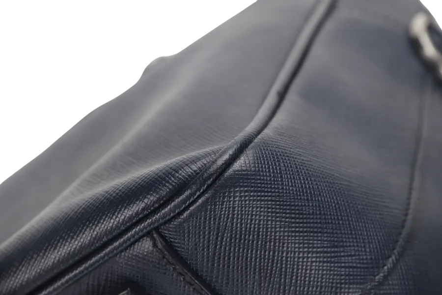 PRADA TRAVEL BRIEFCASE LARGE BALTICO SAFFIANO LEATHER (VA0891) SILVER HARDWARE WITH DUST COVER AND CARD