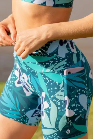 Preorder - Mid Waist Mid Shorts - Evergreen