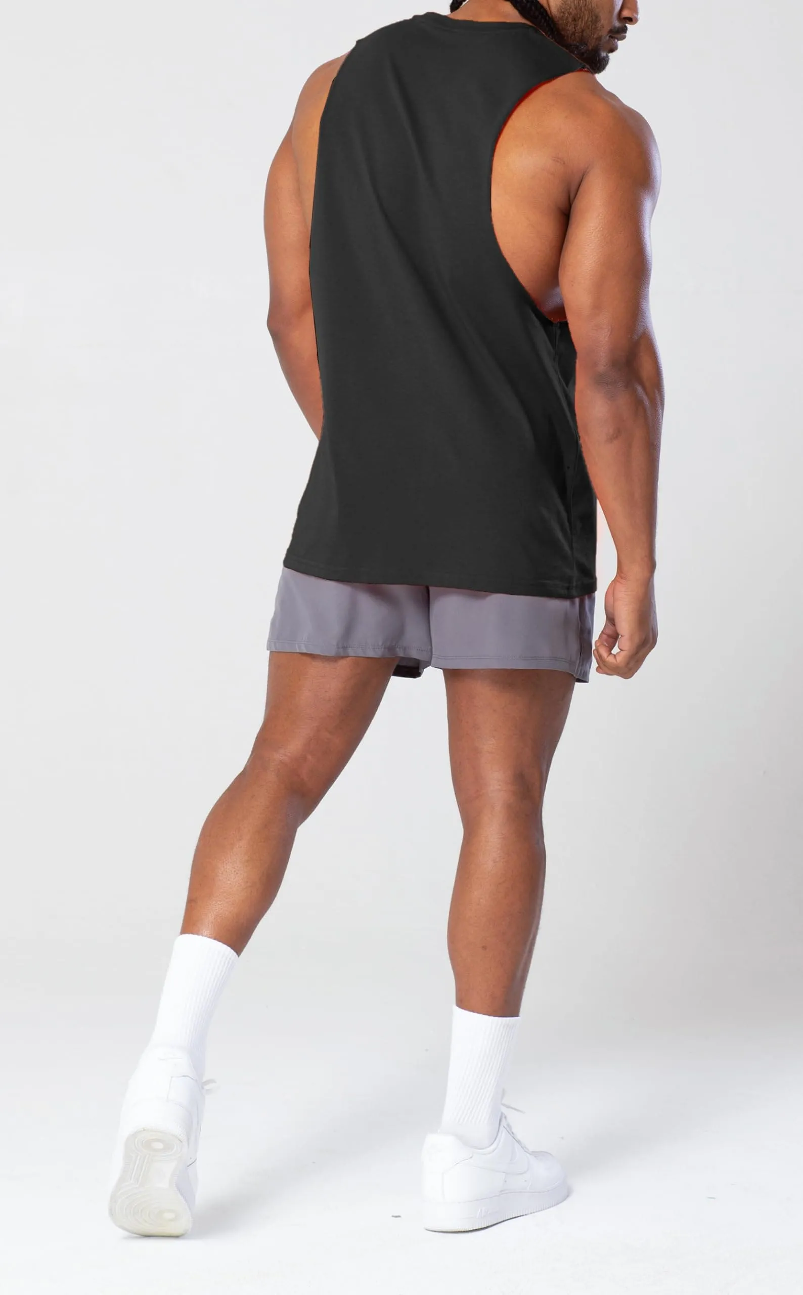 Project Titan Men's Icon Workout Drop Arm Tank Top Cut Off Sleeveless Gym Shirt