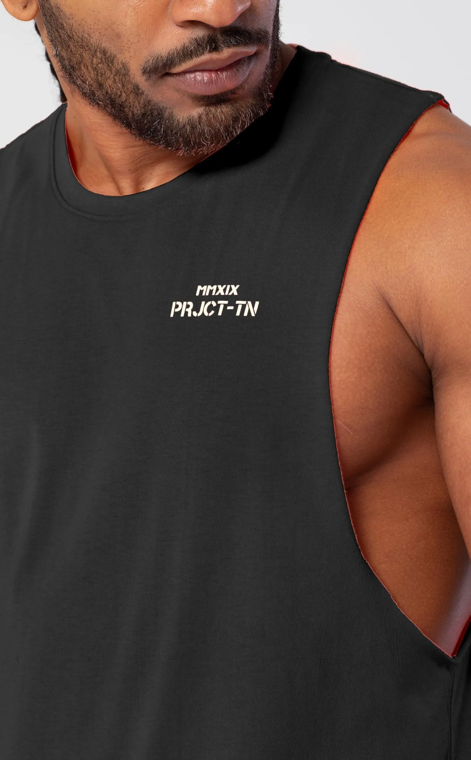 Project Titan Men's Icon Workout Drop Arm Tank Top Cut Off Sleeveless Gym Shirt