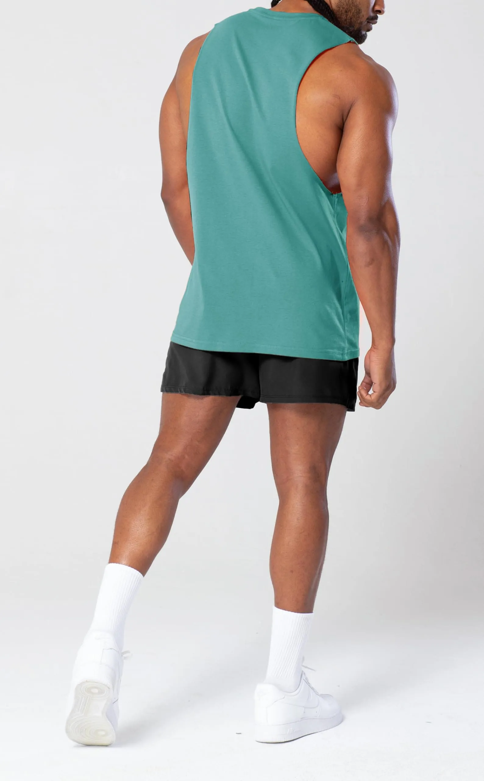 Project Titan Men's Icon Workout Drop Arm Tank Top Cut Off Sleeveless Gym Shirt