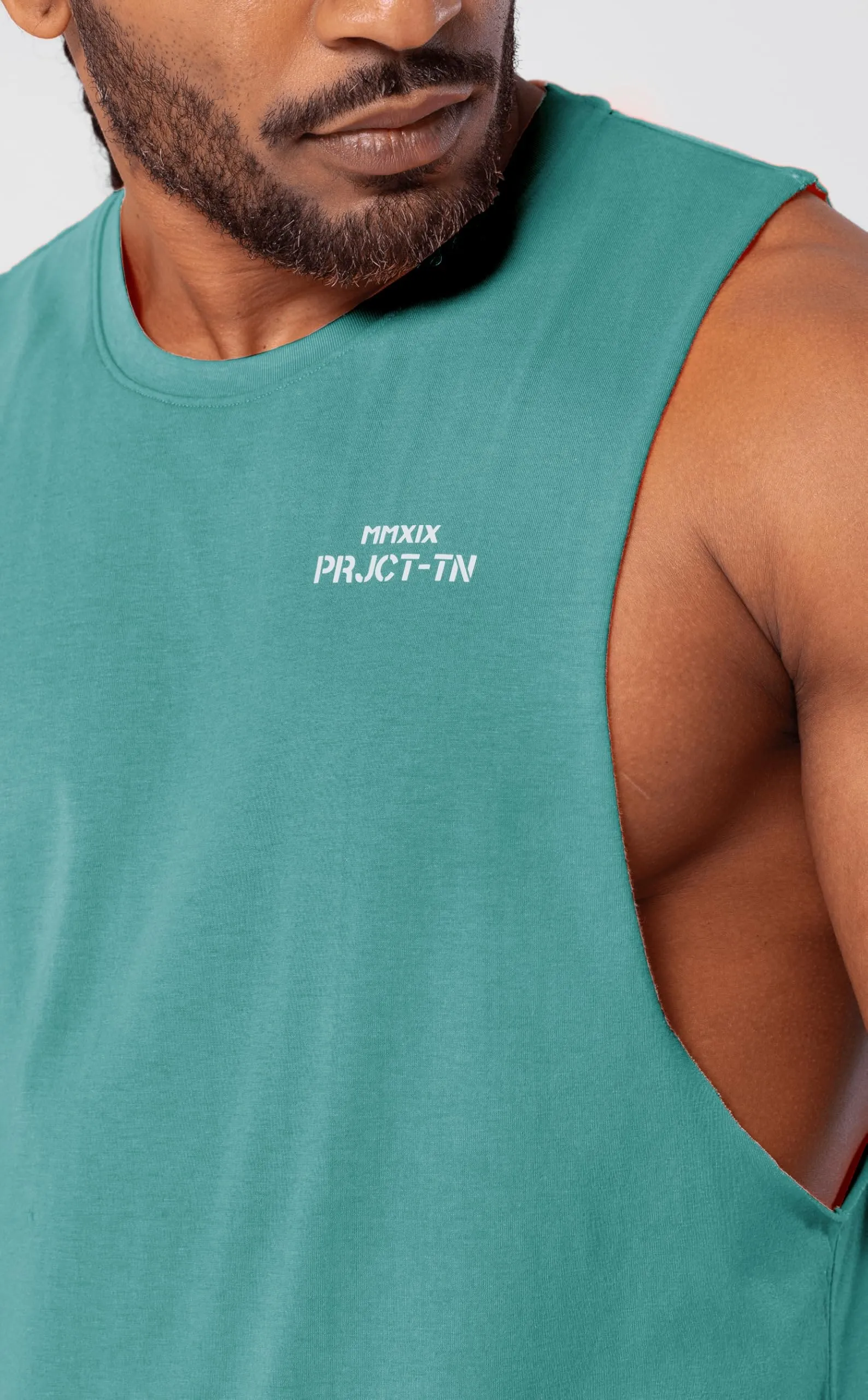 Project Titan Men's Icon Workout Drop Arm Tank Top Cut Off Sleeveless Gym Shirt
