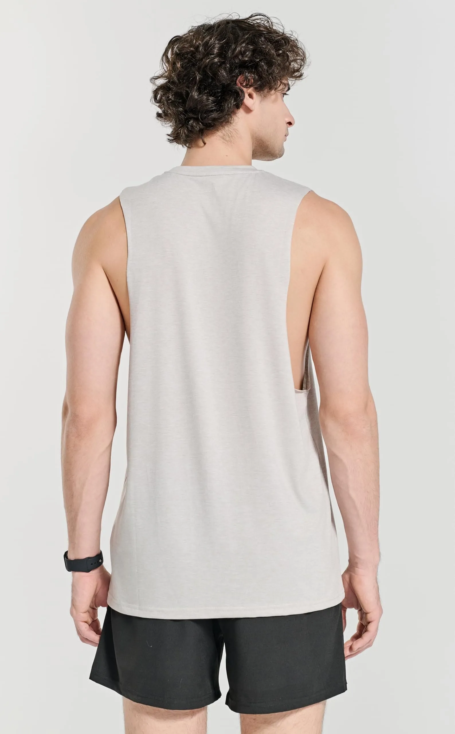 Project Titan Men's Workout Drop Arm Tank Top Cut Off Sleeveless Gym Shirts