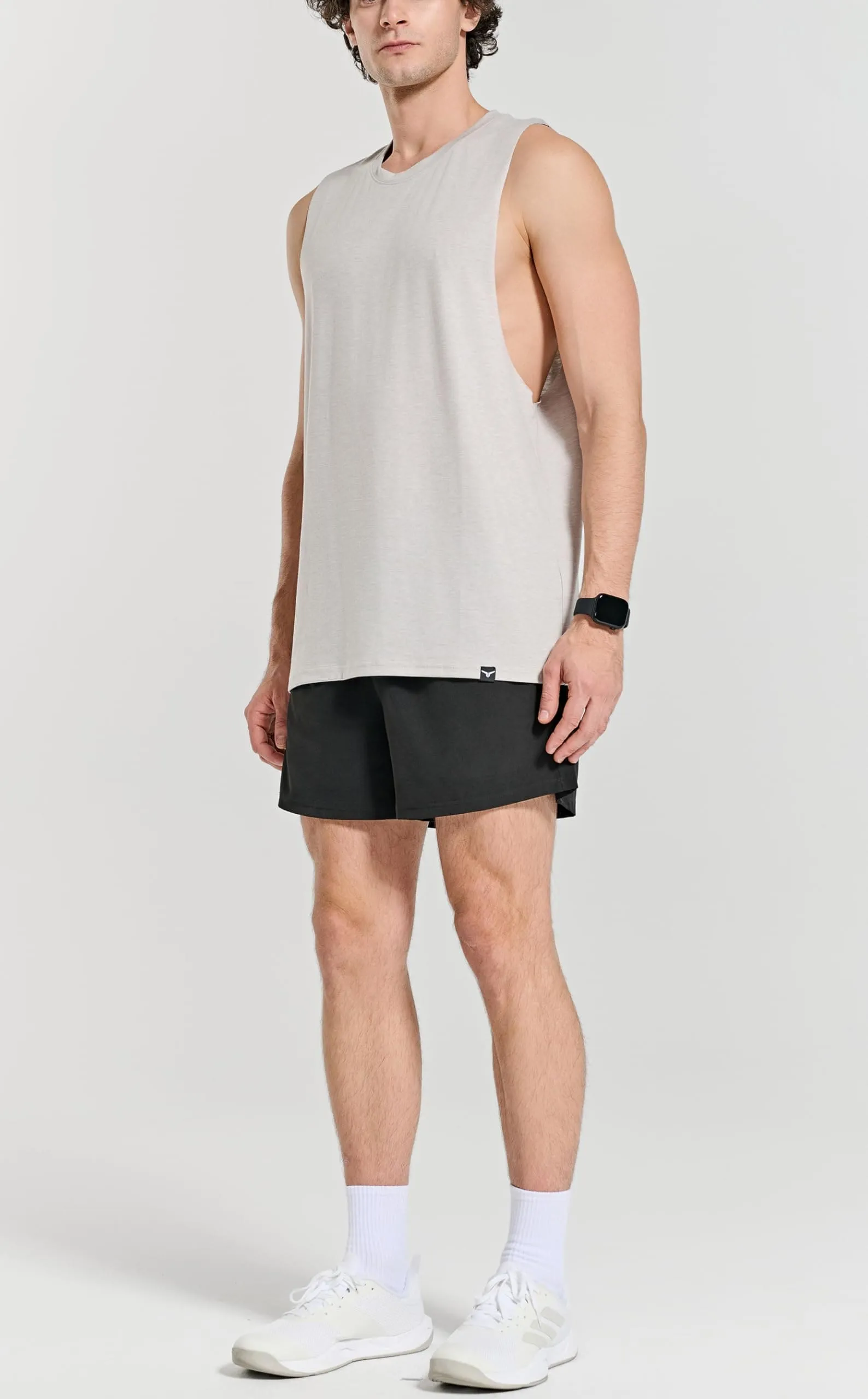 Project Titan Men's Workout Drop Arm Tank Top Cut Off Sleeveless Gym Shirts