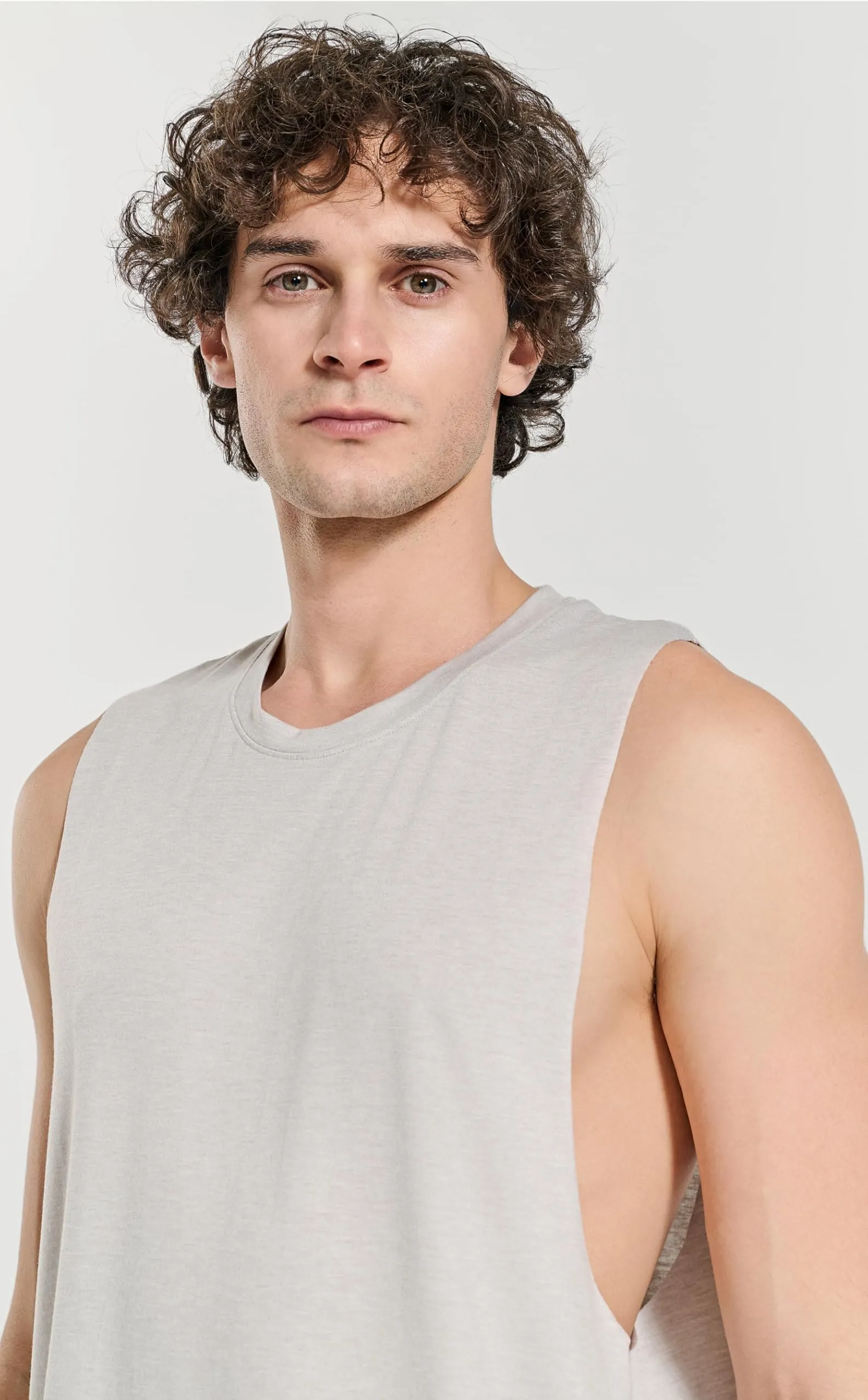 Project Titan Men's Workout Drop Arm Tank Top Cut Off Sleeveless Gym Shirts