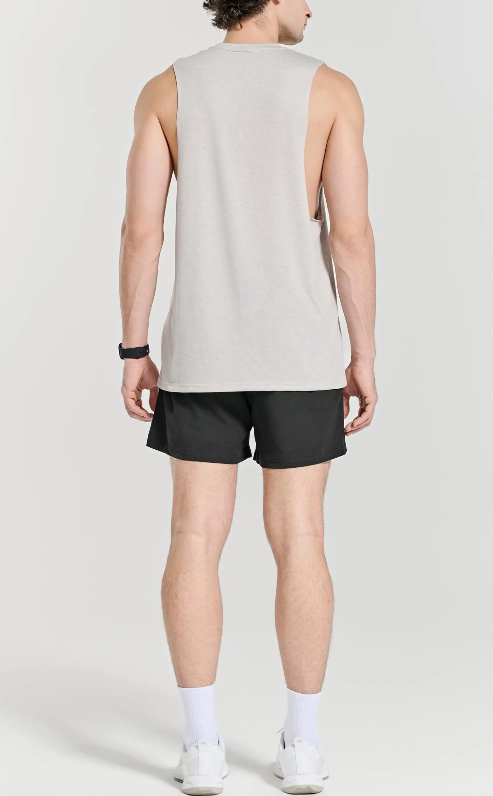 Project Titan Men's Workout Drop Arm Tank Top Cut Off Sleeveless Gym Shirts