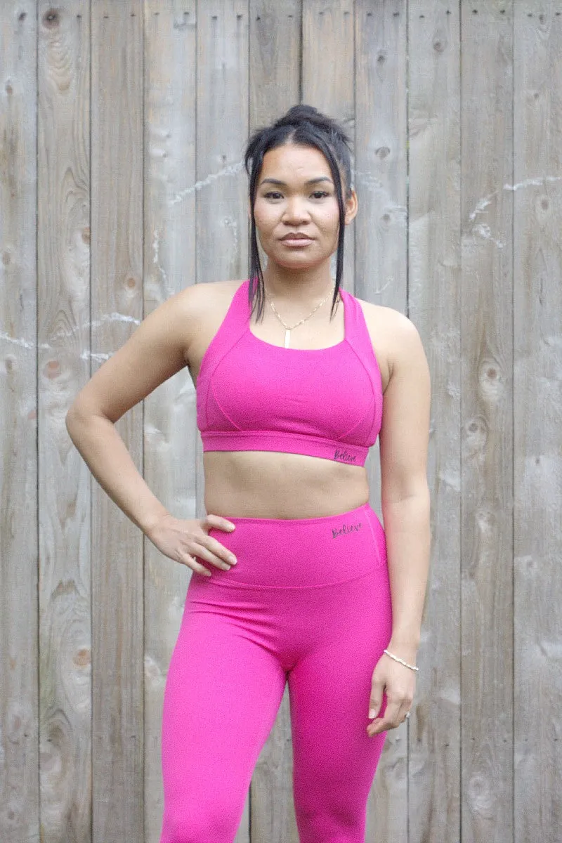 "BELIEVE" In Yourself | Women Criss Cross Sport Bra
