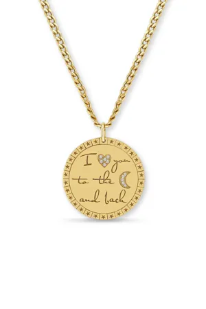 "I Love You To The Moon and Back" Mantra Necklace