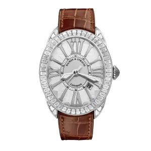 Regent Baguette 4047 Luxury Diamond Watch for Men - 18kt White Gold - Backes & Strauss