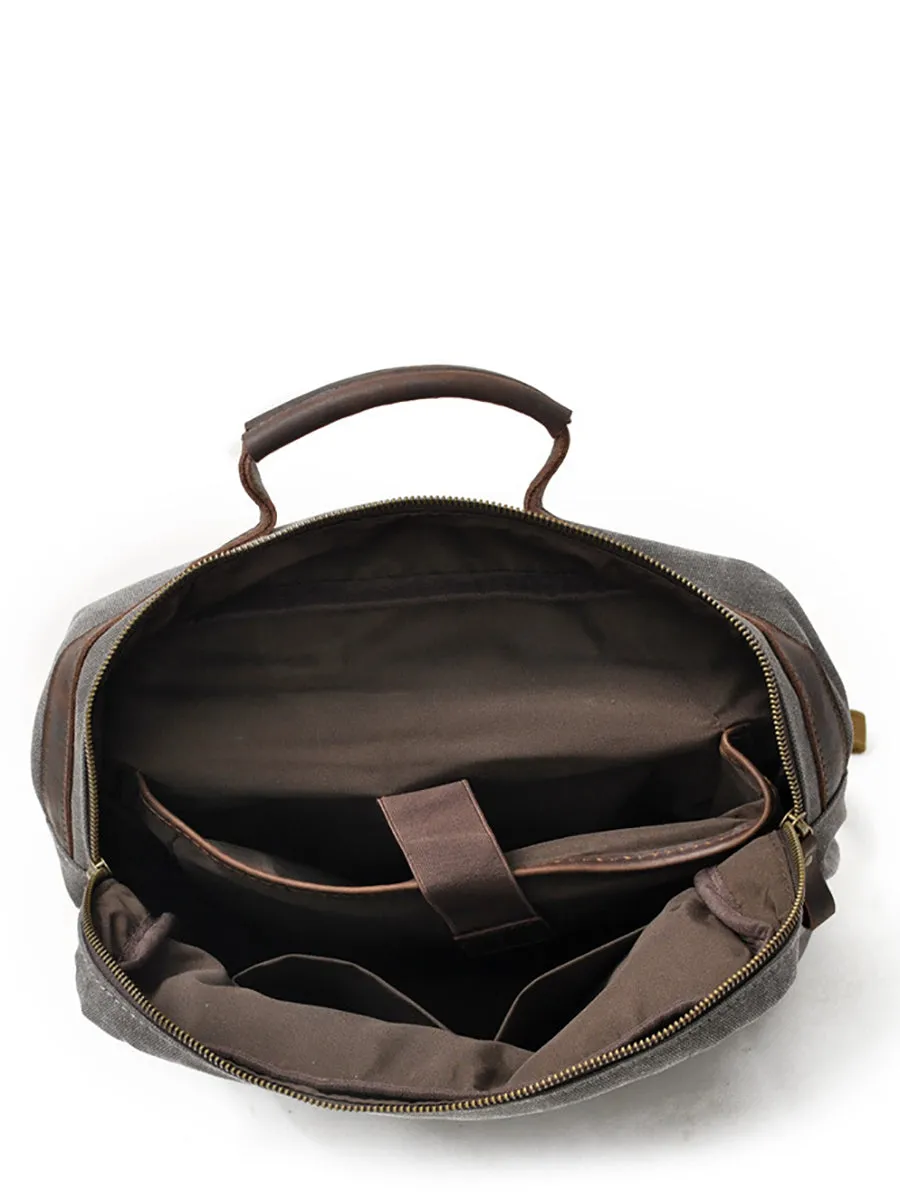 Retro Large Capacity Canvas Leather Backpack