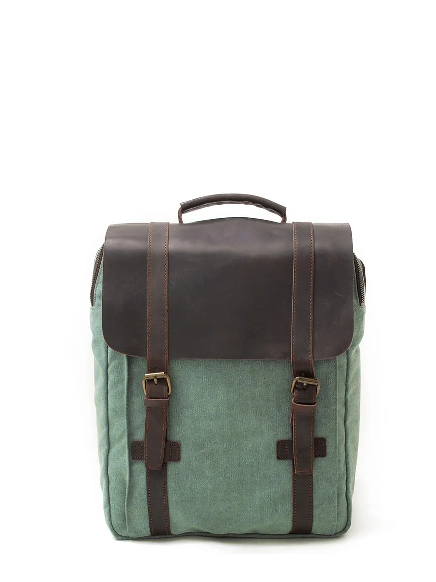 Retro Large Capacity Canvas Leather Backpack
