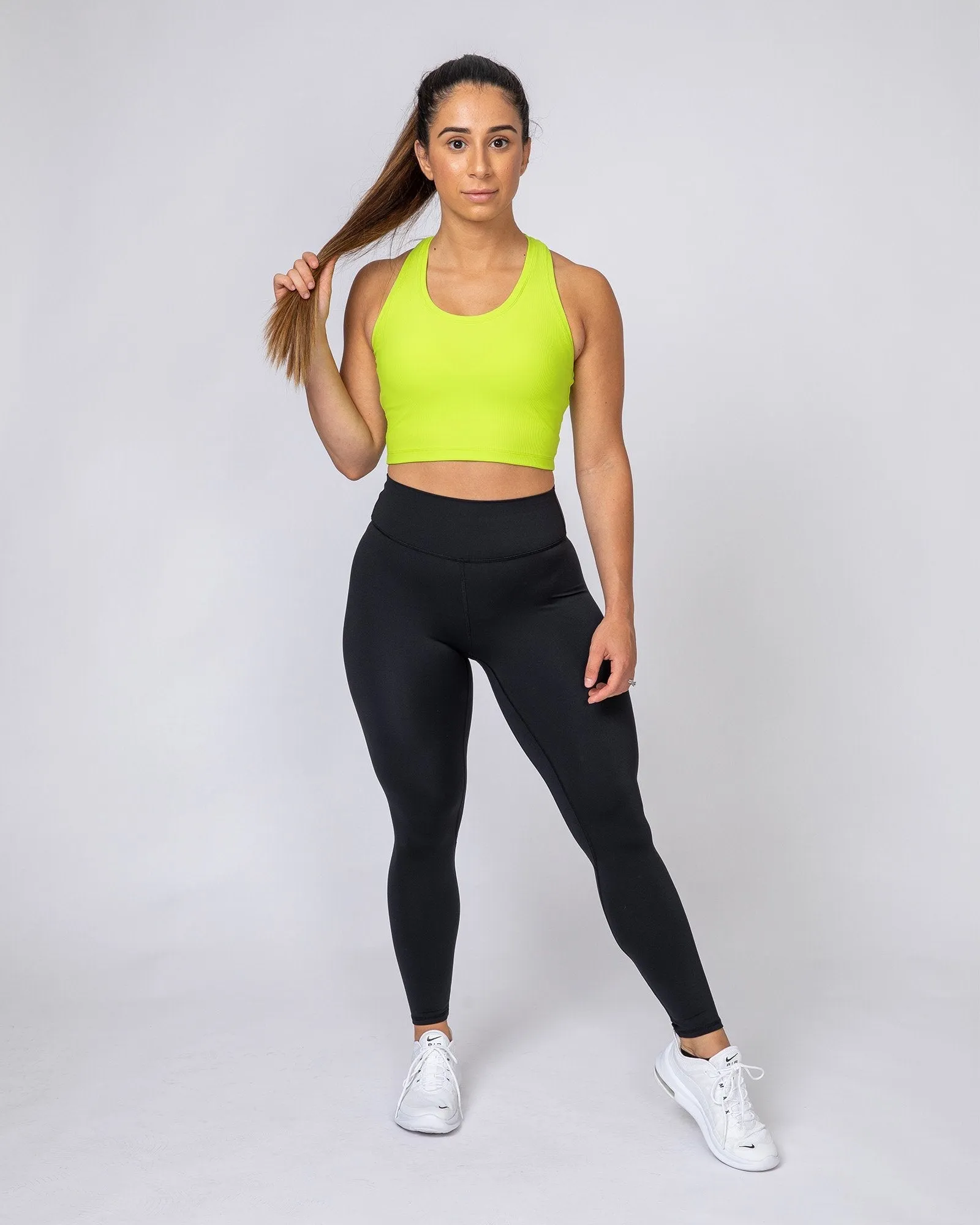 Ribbed Cropped Tank - Acid Lime