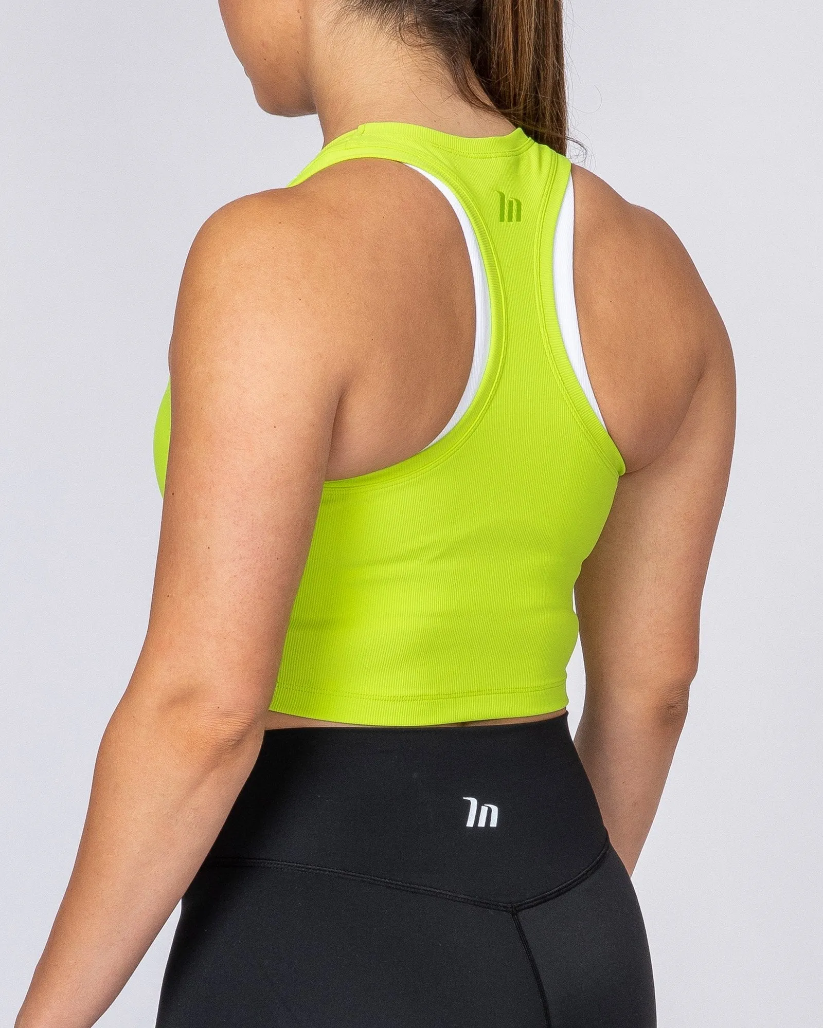 Ribbed Cropped Tank - Acid Lime