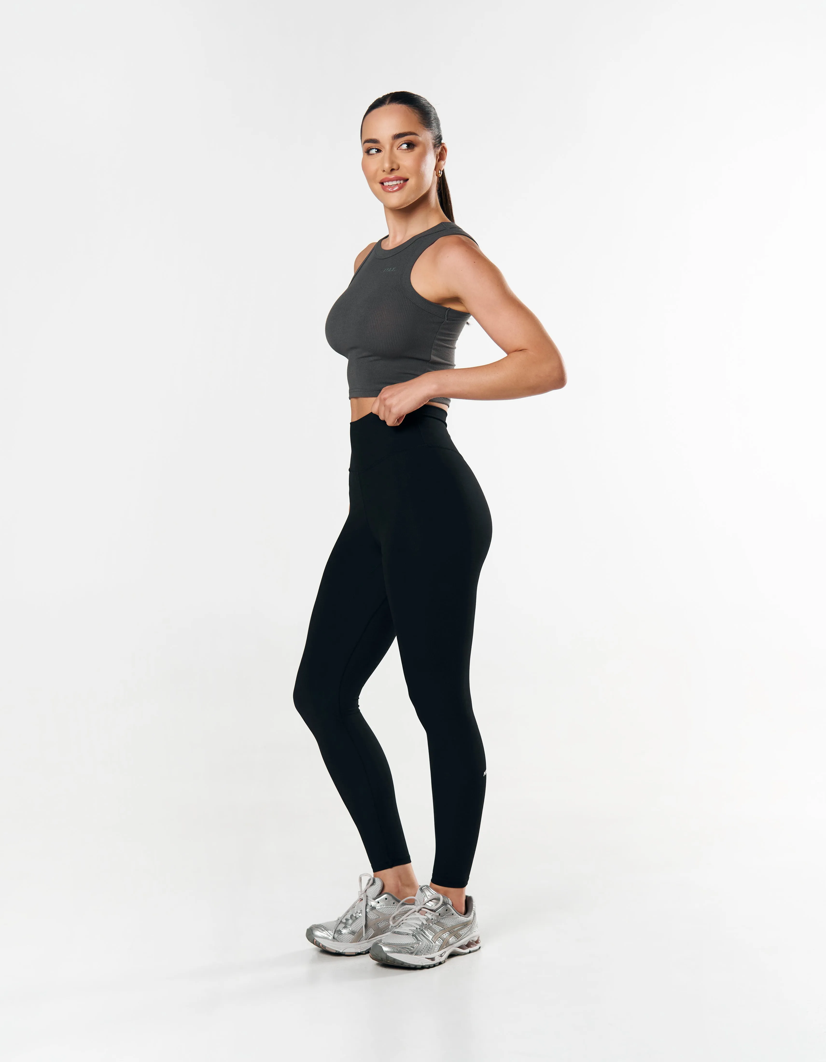 Ribbed Tank - Charcoal Grey
