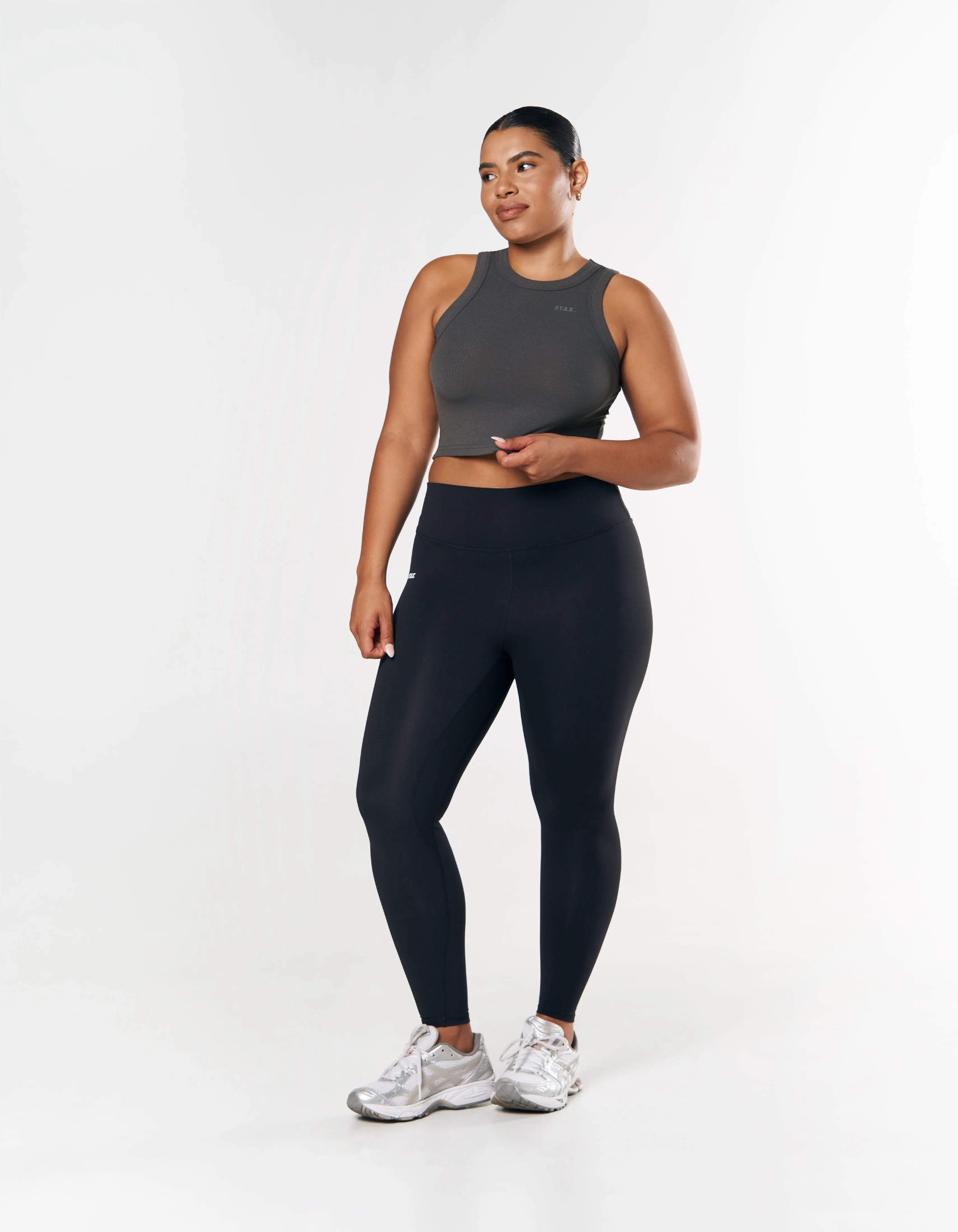 Ribbed Tank - Charcoal Grey