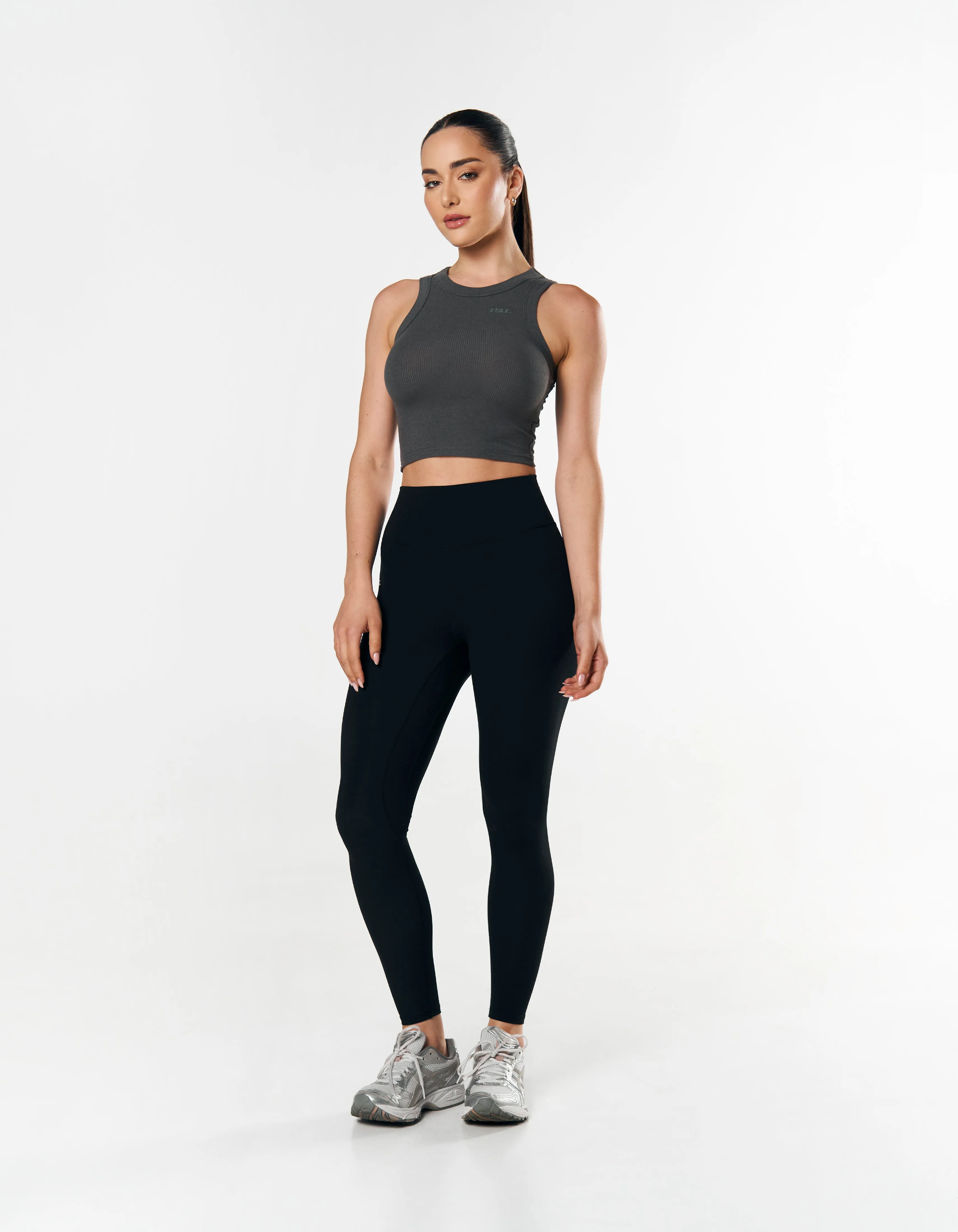 Ribbed Tank - Charcoal Grey