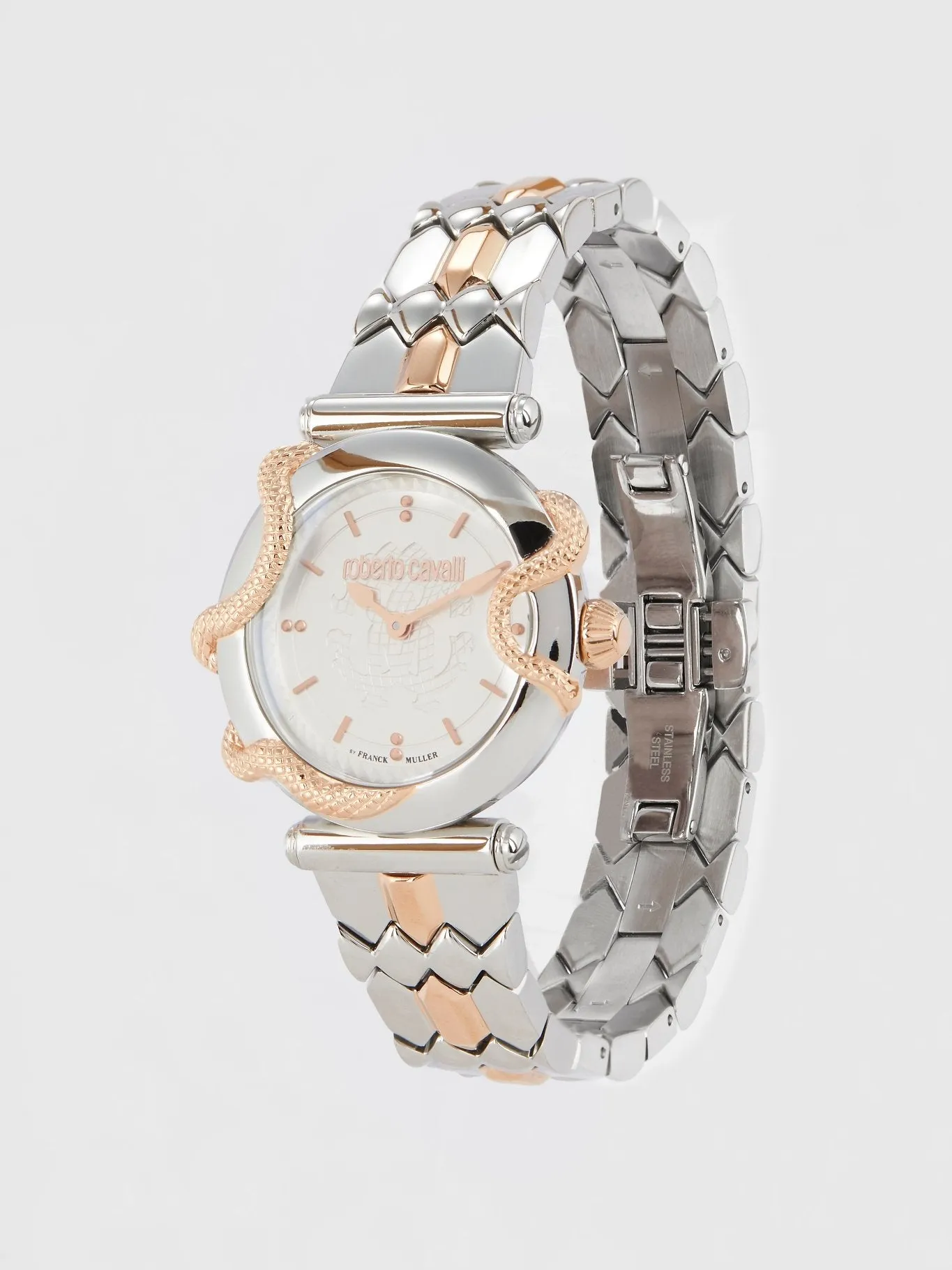 Roberto Cavalli by Franck Muller Two-Tone Snake Detail Dress Watch