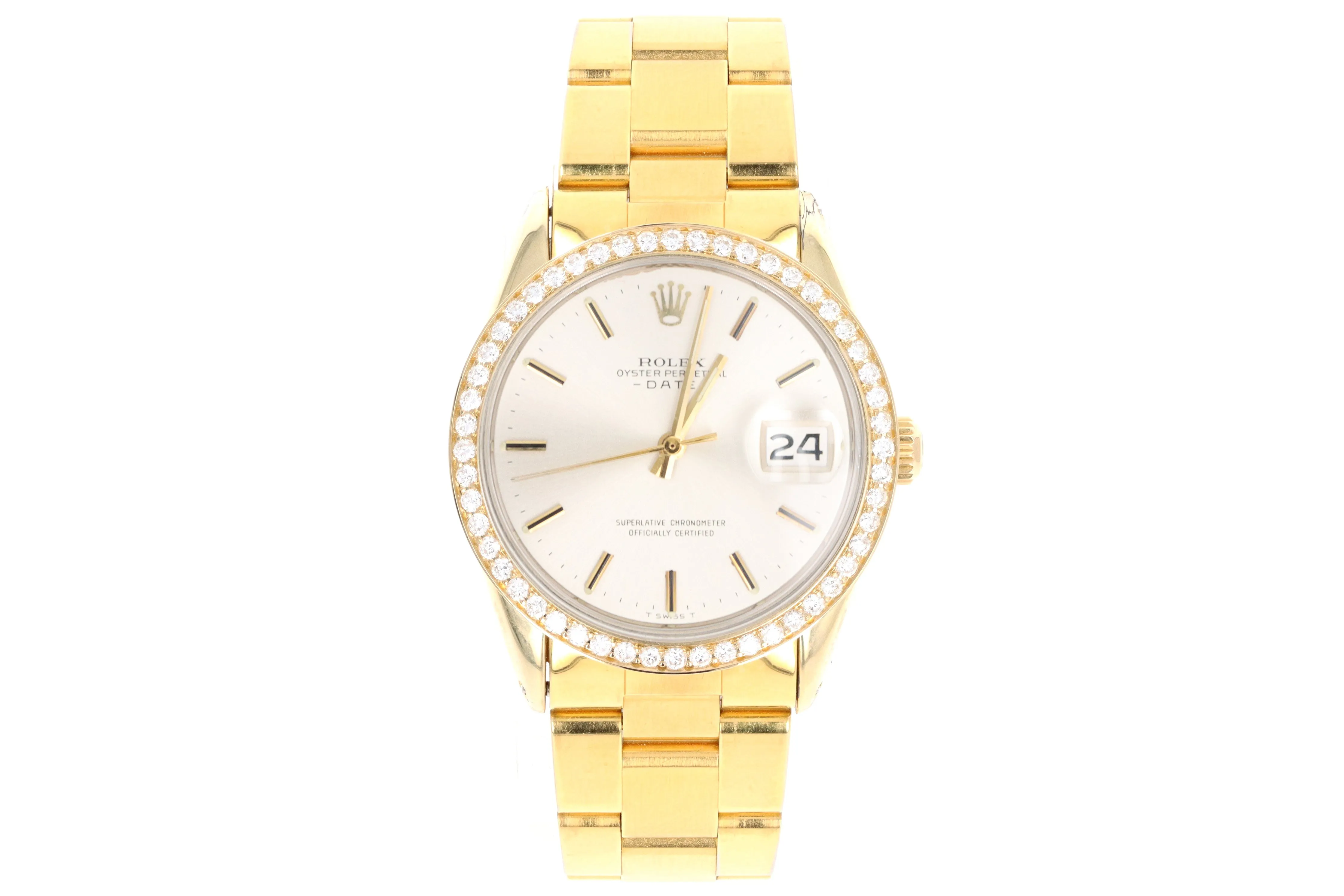 Rolex Date 1550 1.04CTW Diamond Bezel