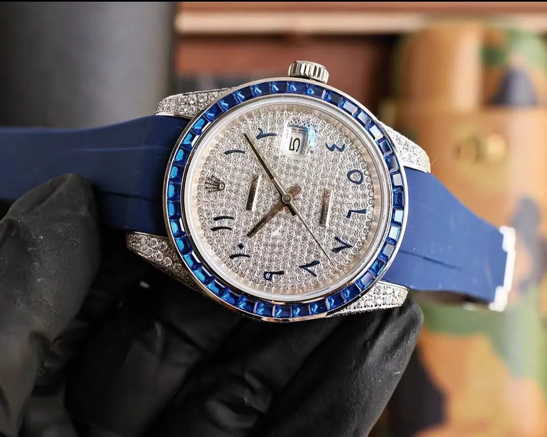 Rolex Date-Just Moissanite Diamond Watch  W 234