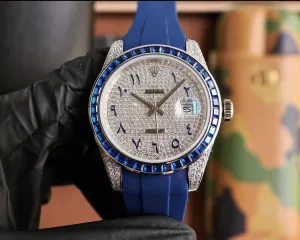 Rolex Date-Just Moissanite Diamond Watch  W 234