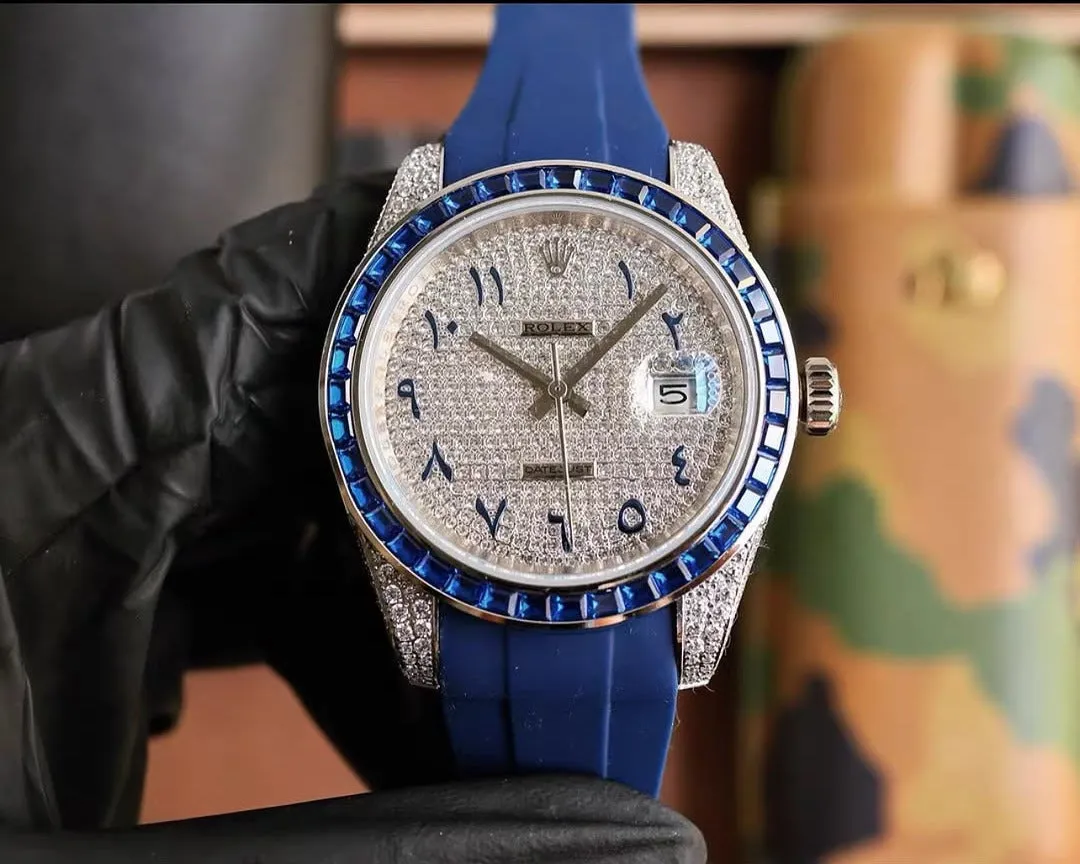 Rolex Date-Just Moissanite Diamond Watch  W 234