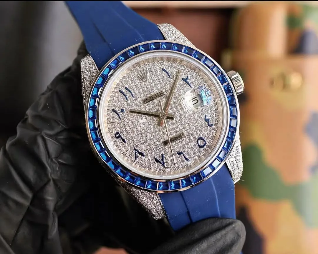 Rolex Date-Just Moissanite Diamond Watch  W 234