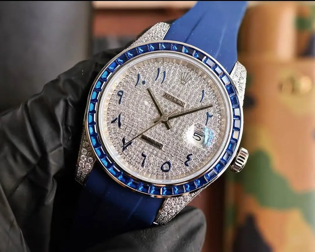 Rolex Date-Just Moissanite Diamond Watch  W 234