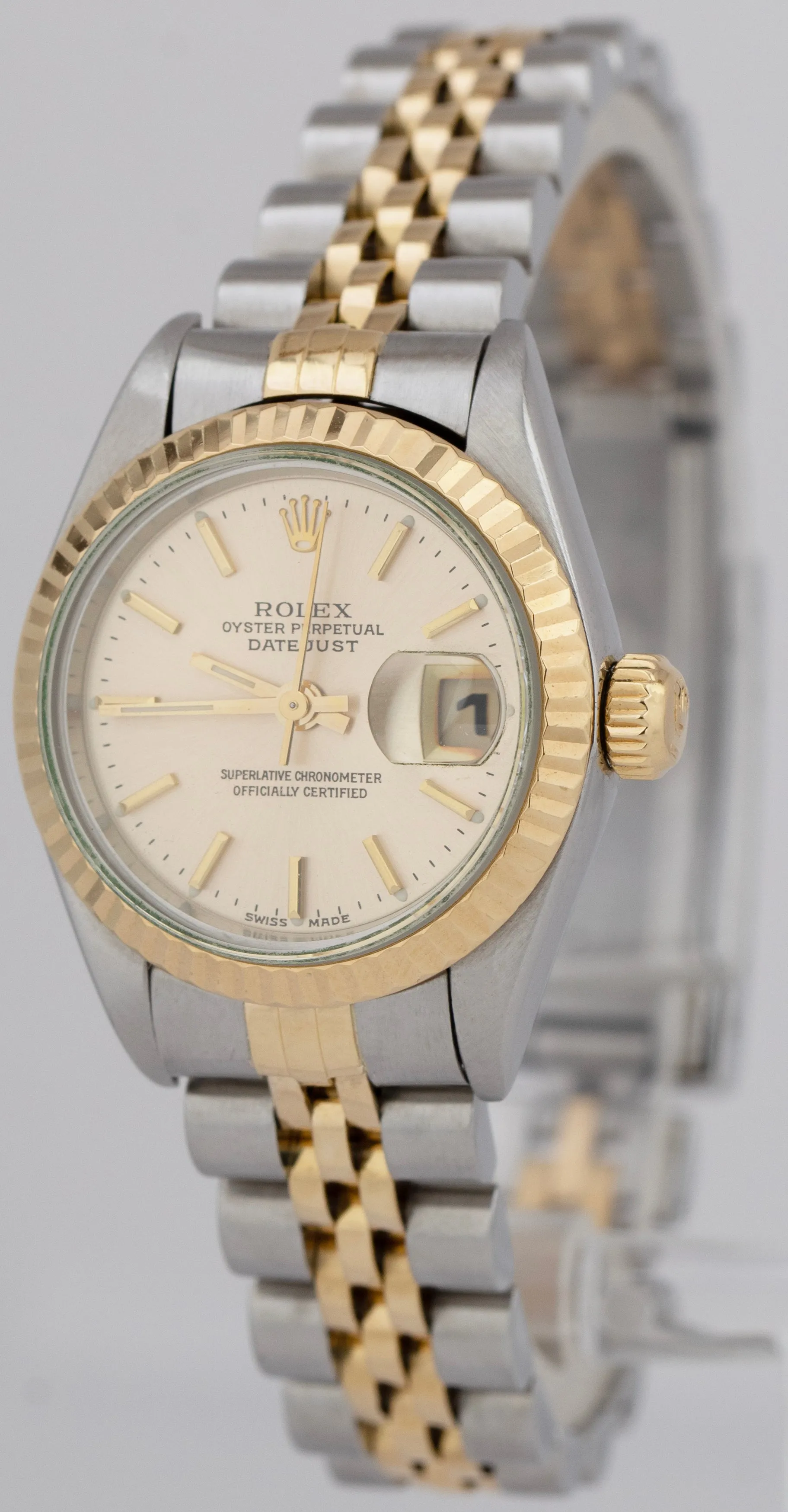 Rolex DateJust 26mm Silver Two-Tone 18K Yellow Gold Stainless Steel Watch 69173