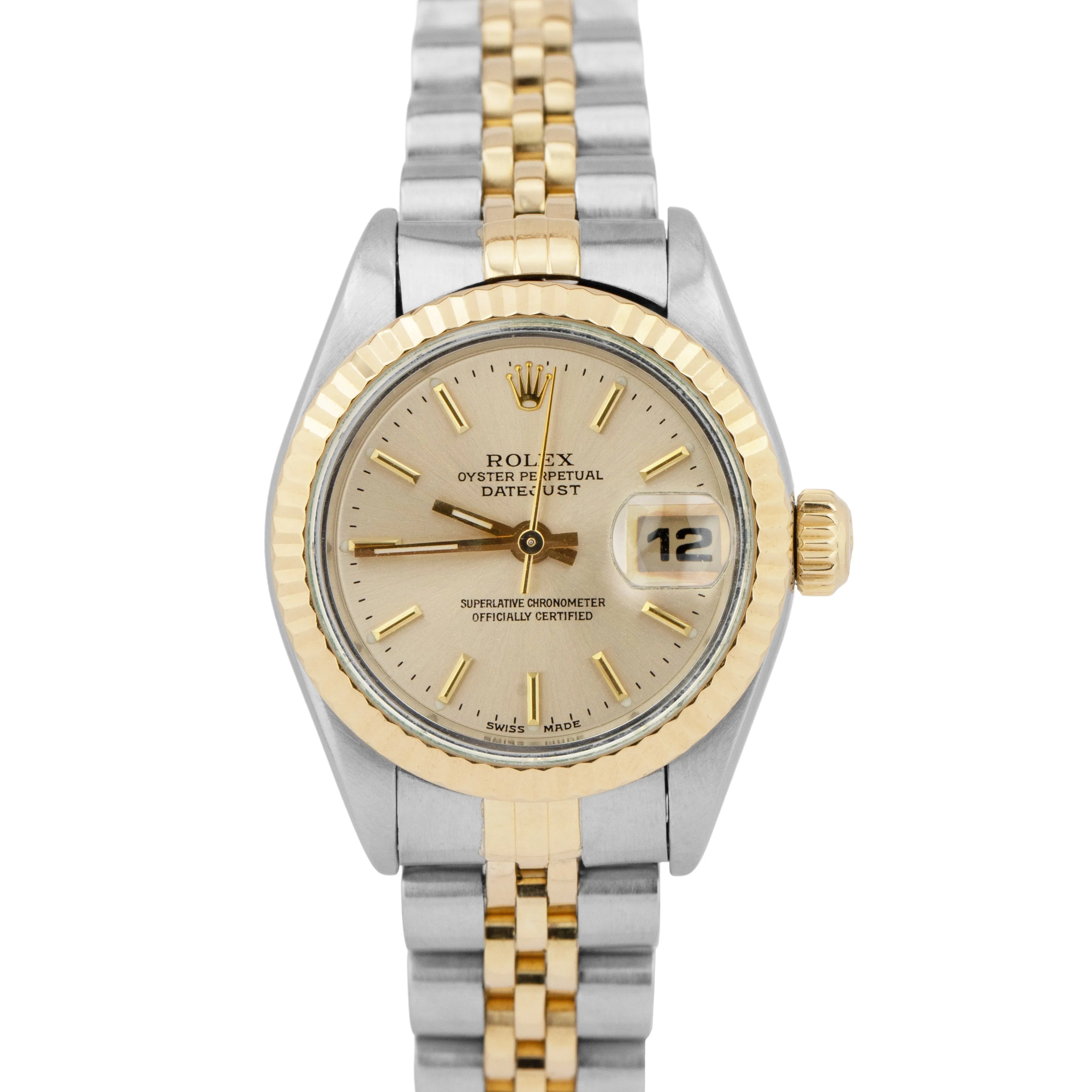 Rolex DateJust 26mm Silver Two-Tone 18K Yellow Gold Stainless Steel Watch 69173