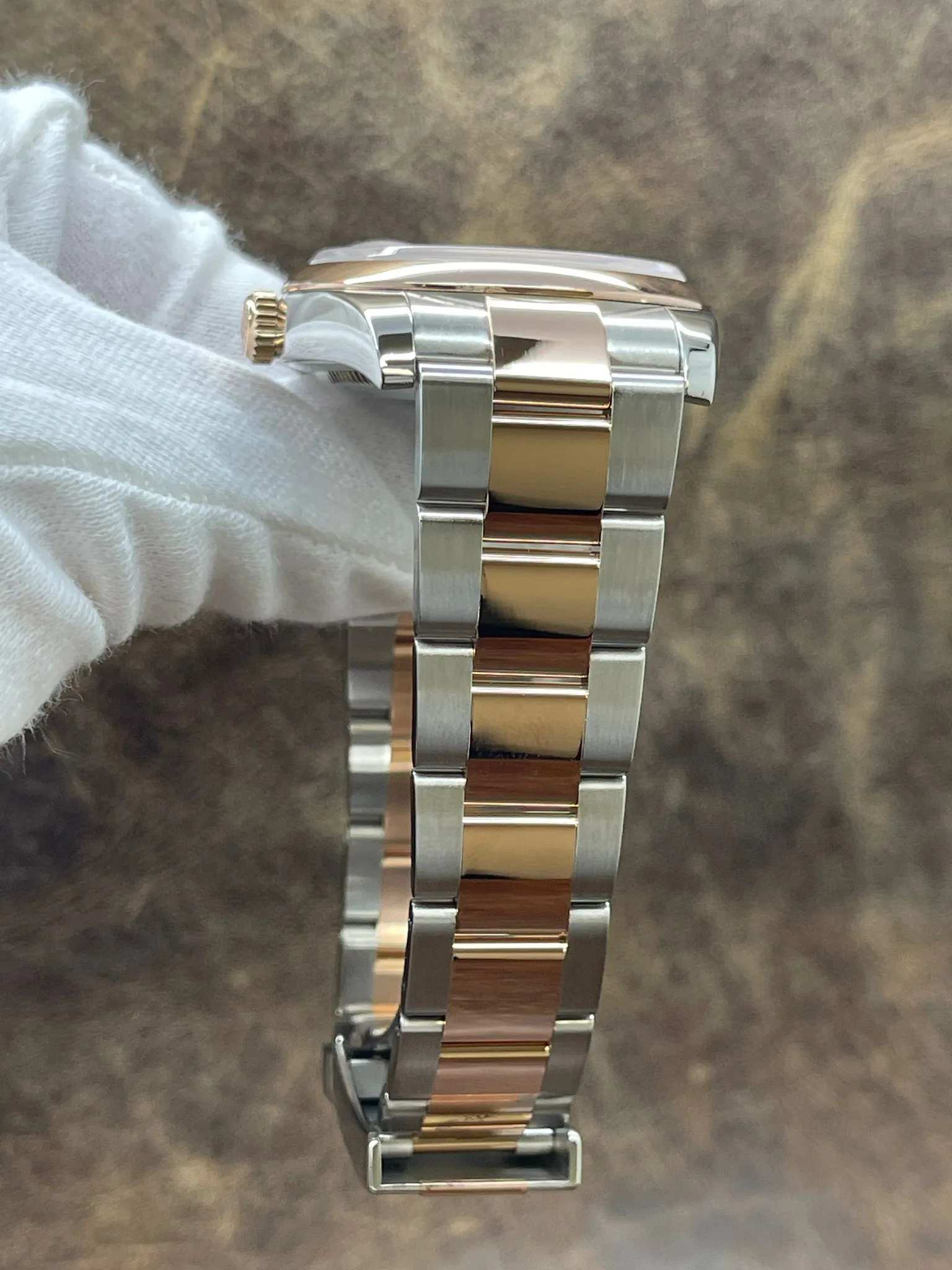 Rolex Datejust 36mm Steel & Rose Gold 116201 Black Roman Dial Automatic Watch