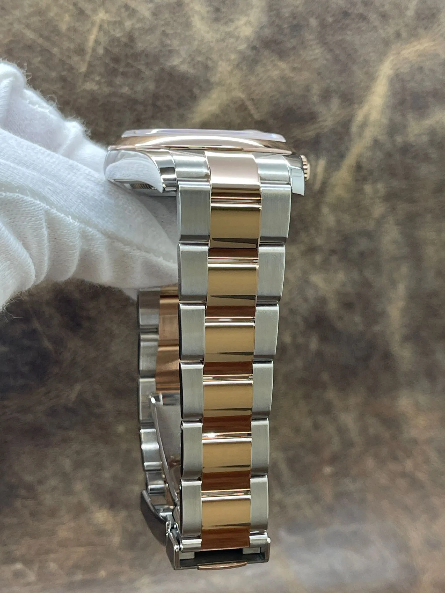 Rolex Datejust 36mm Steel & Rose Gold 116201 Black Roman Dial Automatic Watch
