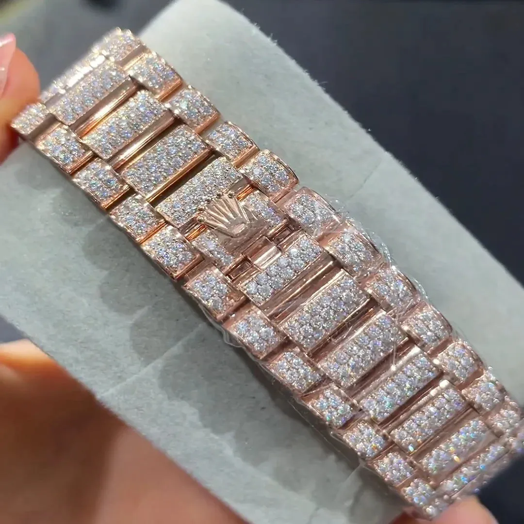 Rolex Day-Date Presidential Moissanite Diamond Watch | Iced Out Moissanite Watch  W 133