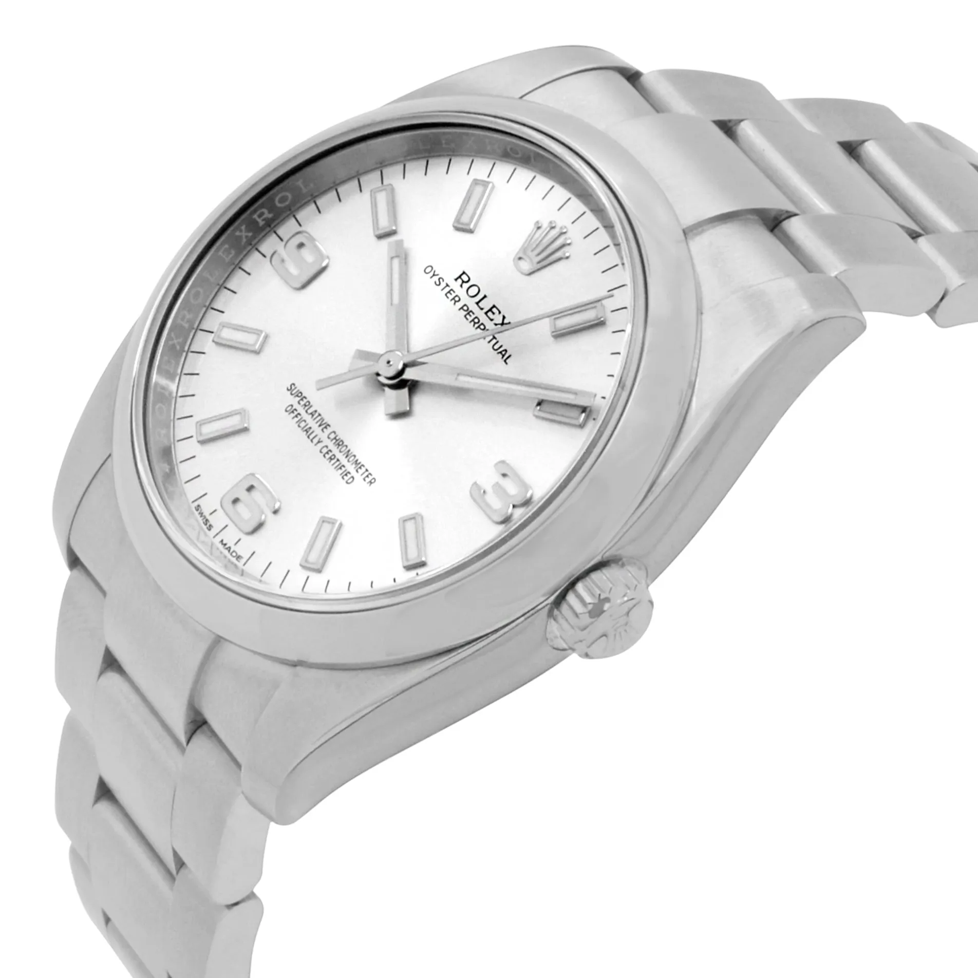 Rolex Oyster Perpetual 114200 Silver Dial Automatic Watch