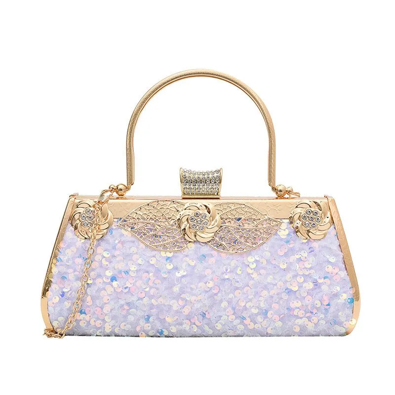Sequined Banquet Evening Bag with Handle