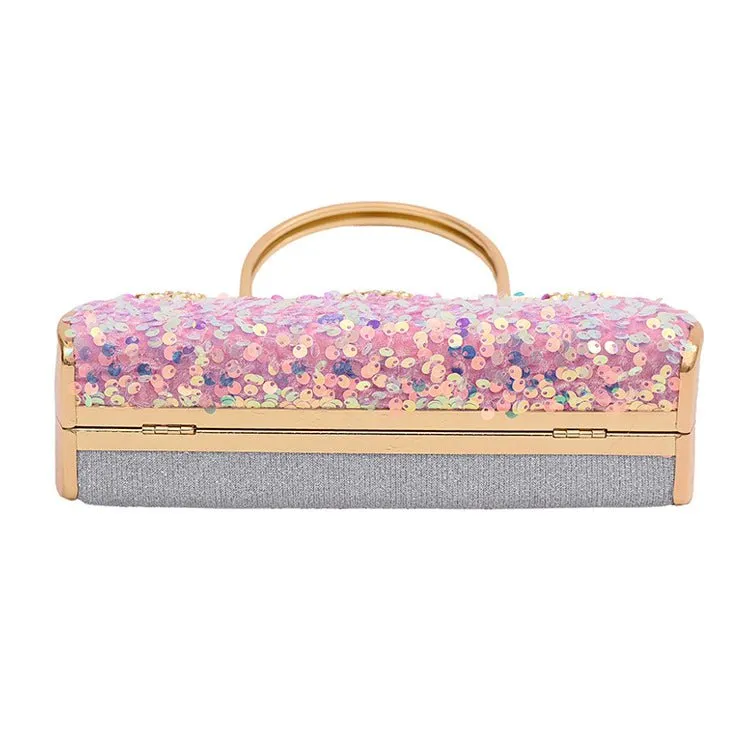 Sequined Banquet Evening Bag with Handle