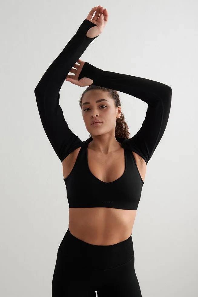 Shape Seamless Long Sleeve Bolero | Black