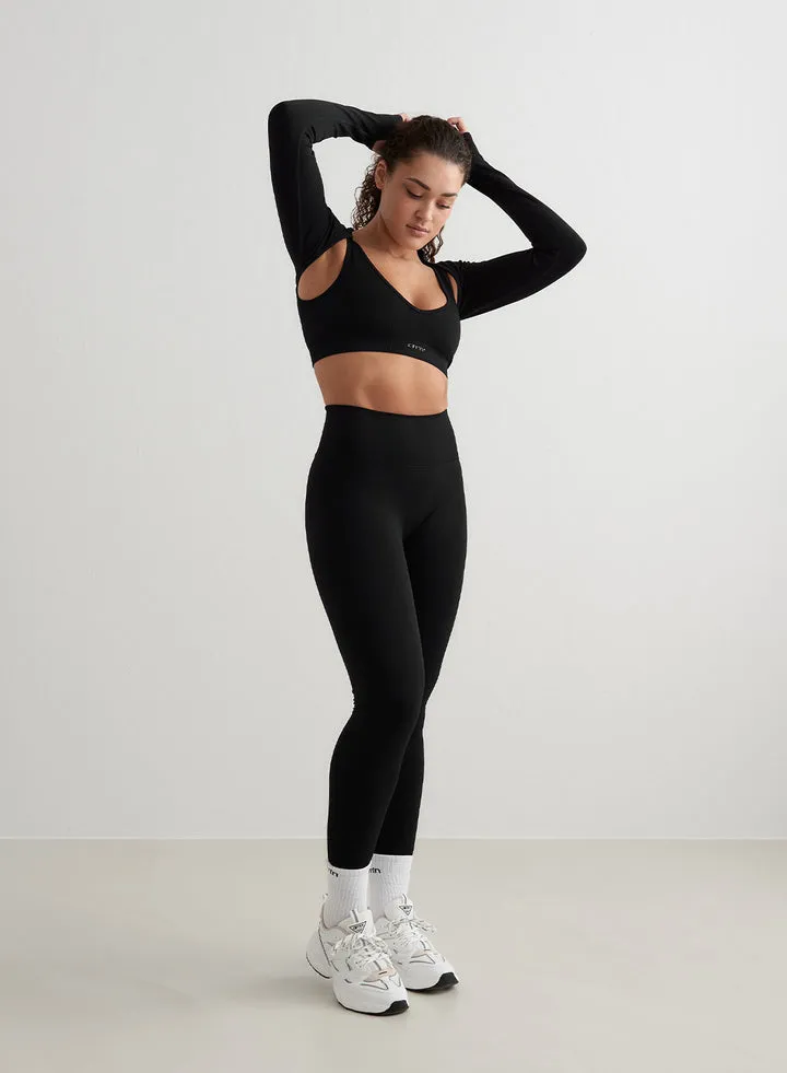 Shape Seamless Long Sleeve Bolero | Black