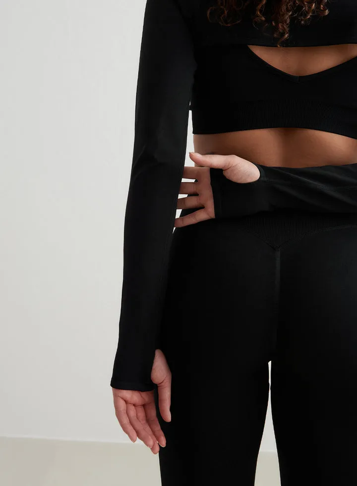 Shape Seamless Long Sleeve Bolero | Black