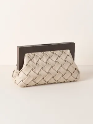 Shira Leah - Charlotte Frame Clutch - Ivory
