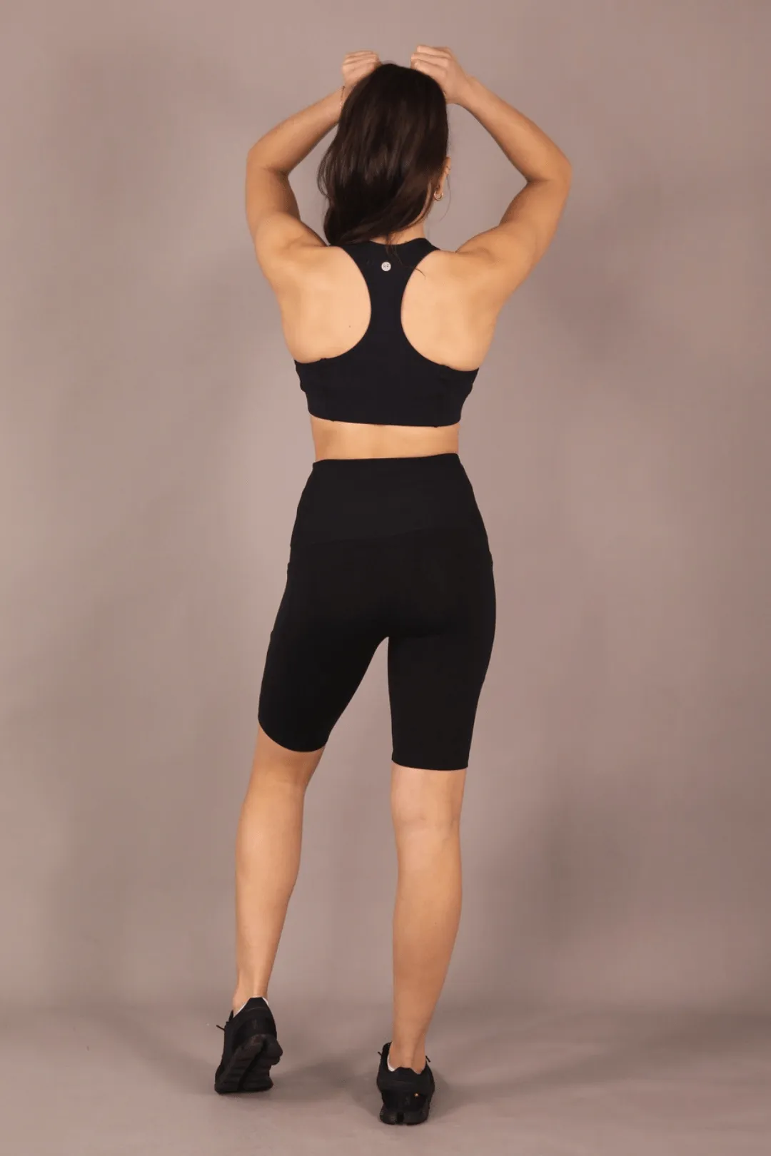 Signature High Waist Long Shorts - Black