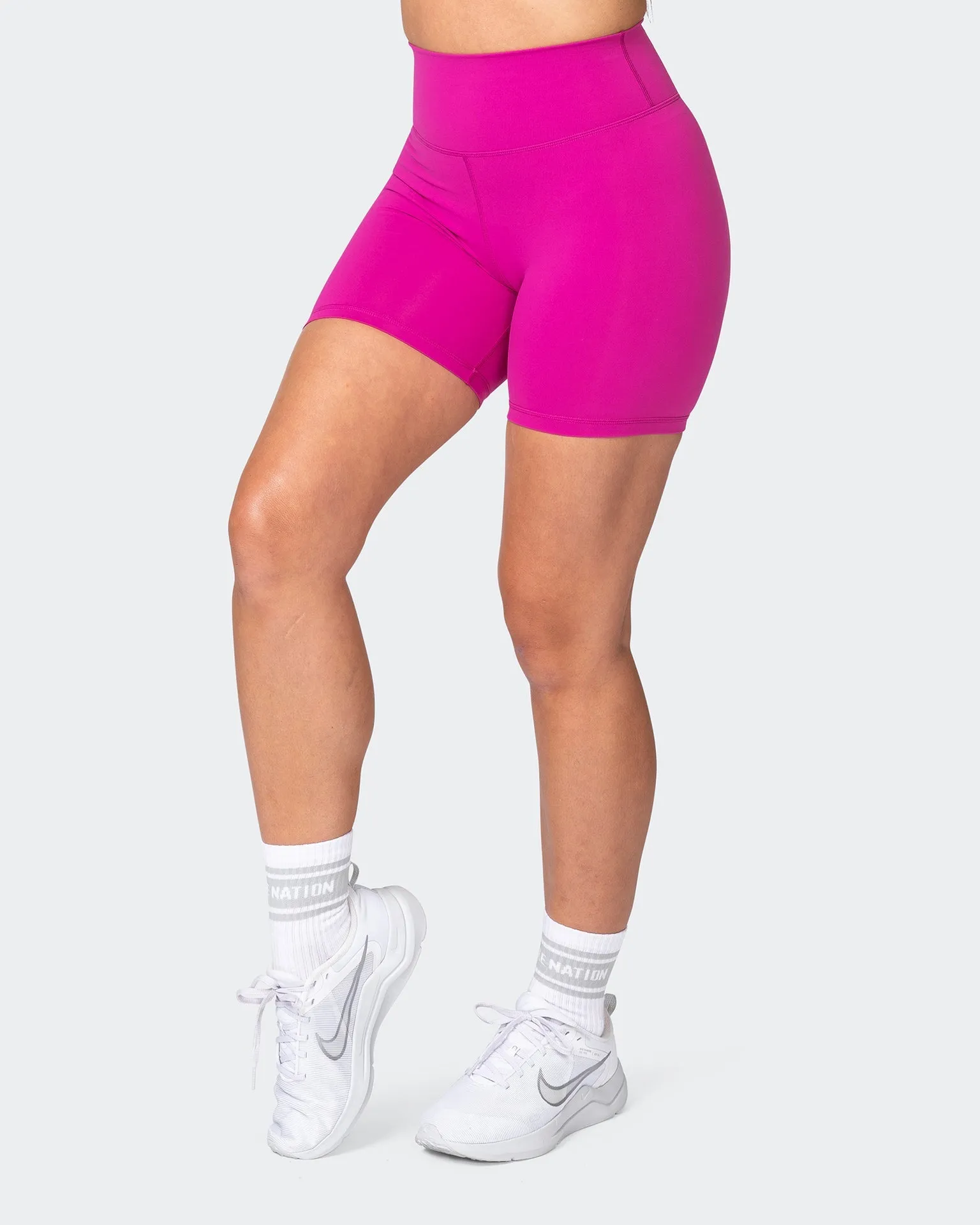 Signature Scrunch Bike Shorts - Neon Grape