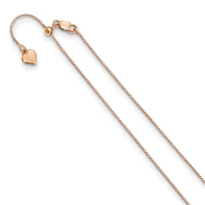 Silver .85 mm Rose Gold Adjustable Box Chain