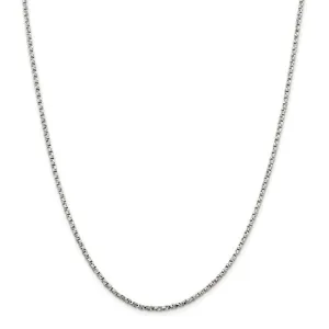 Silver Polished 2.25-mm Twisted Box Chain