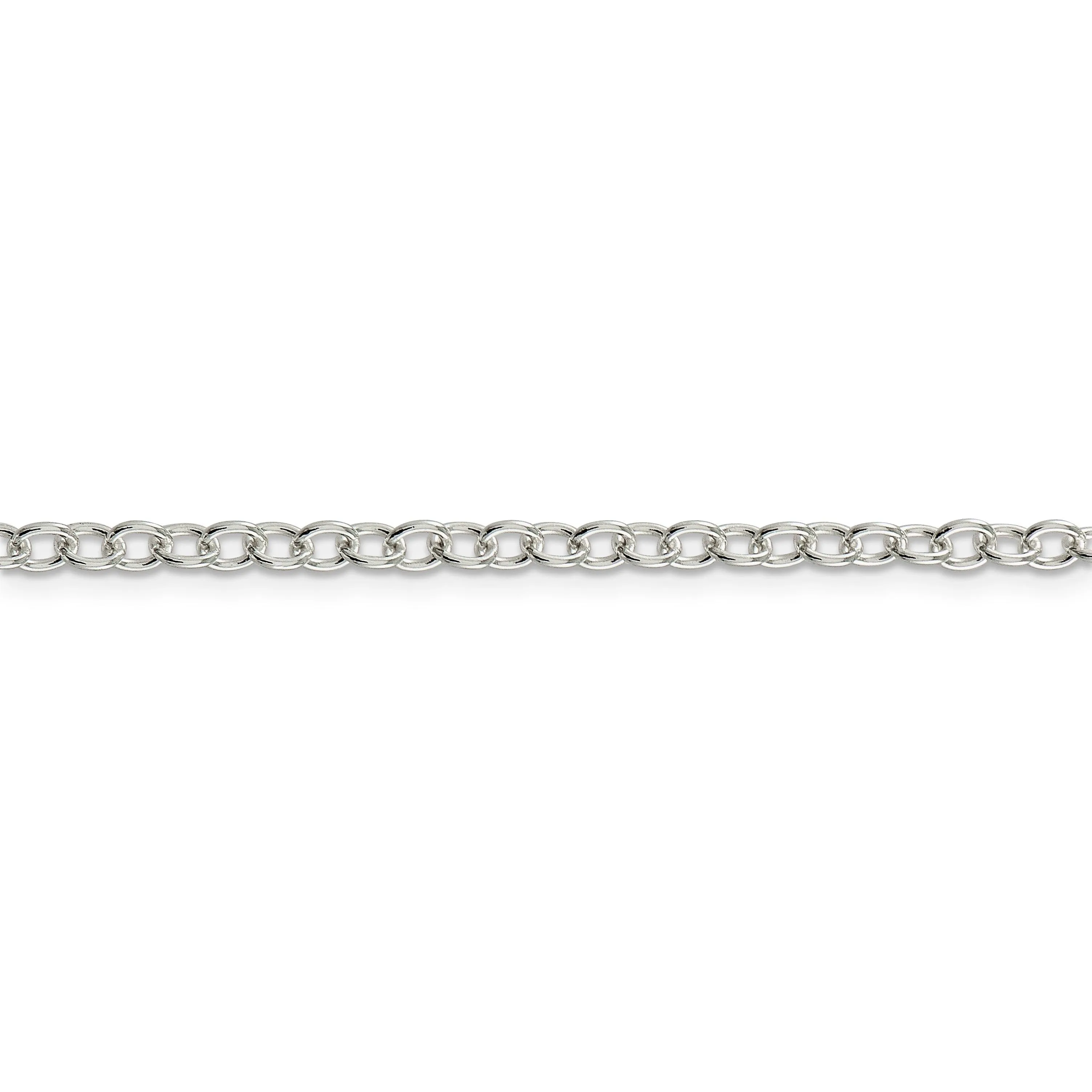 Silver Polished 3.75-mm Oval Cable Chain