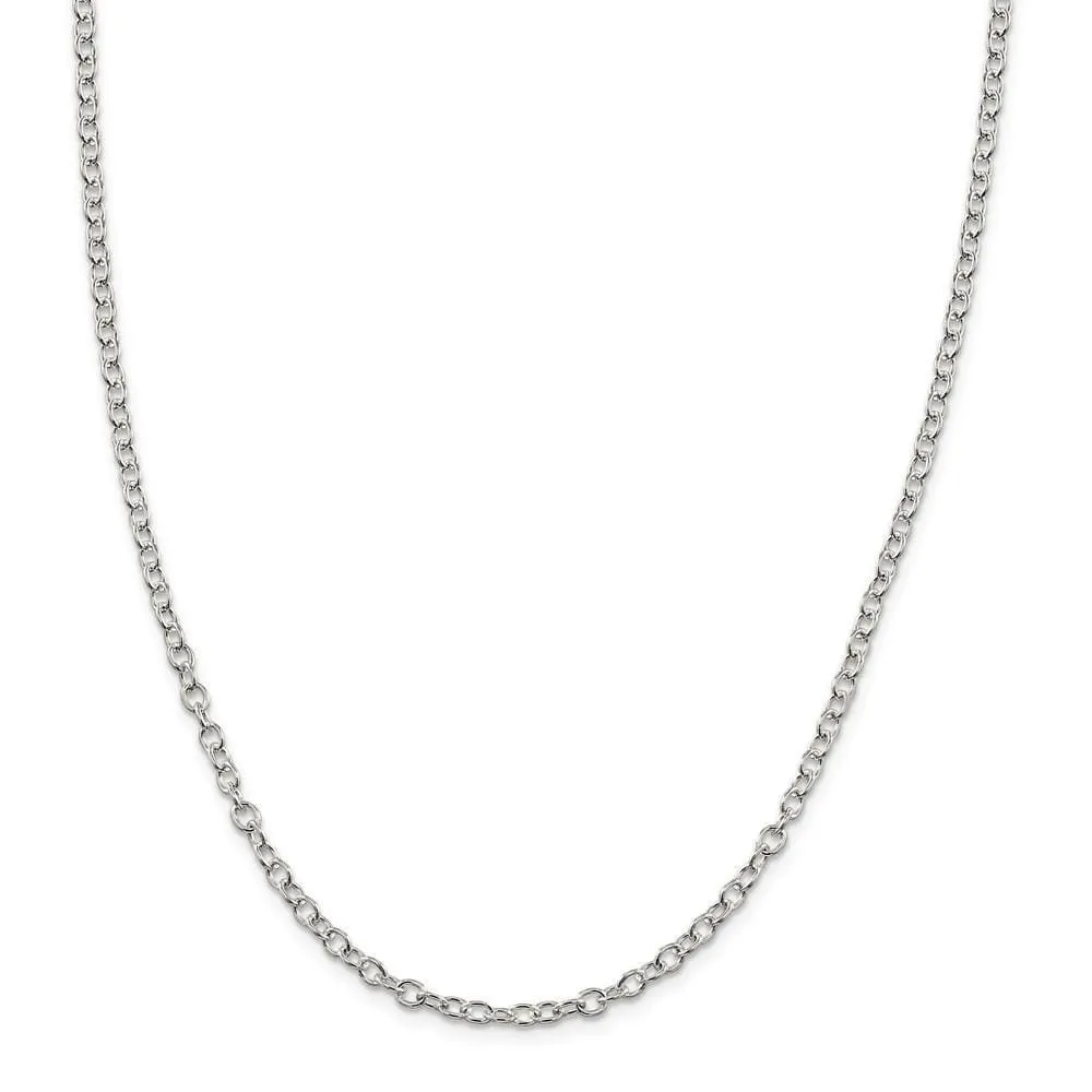 Silver Polished 3.75-mm Oval Cable Chain
