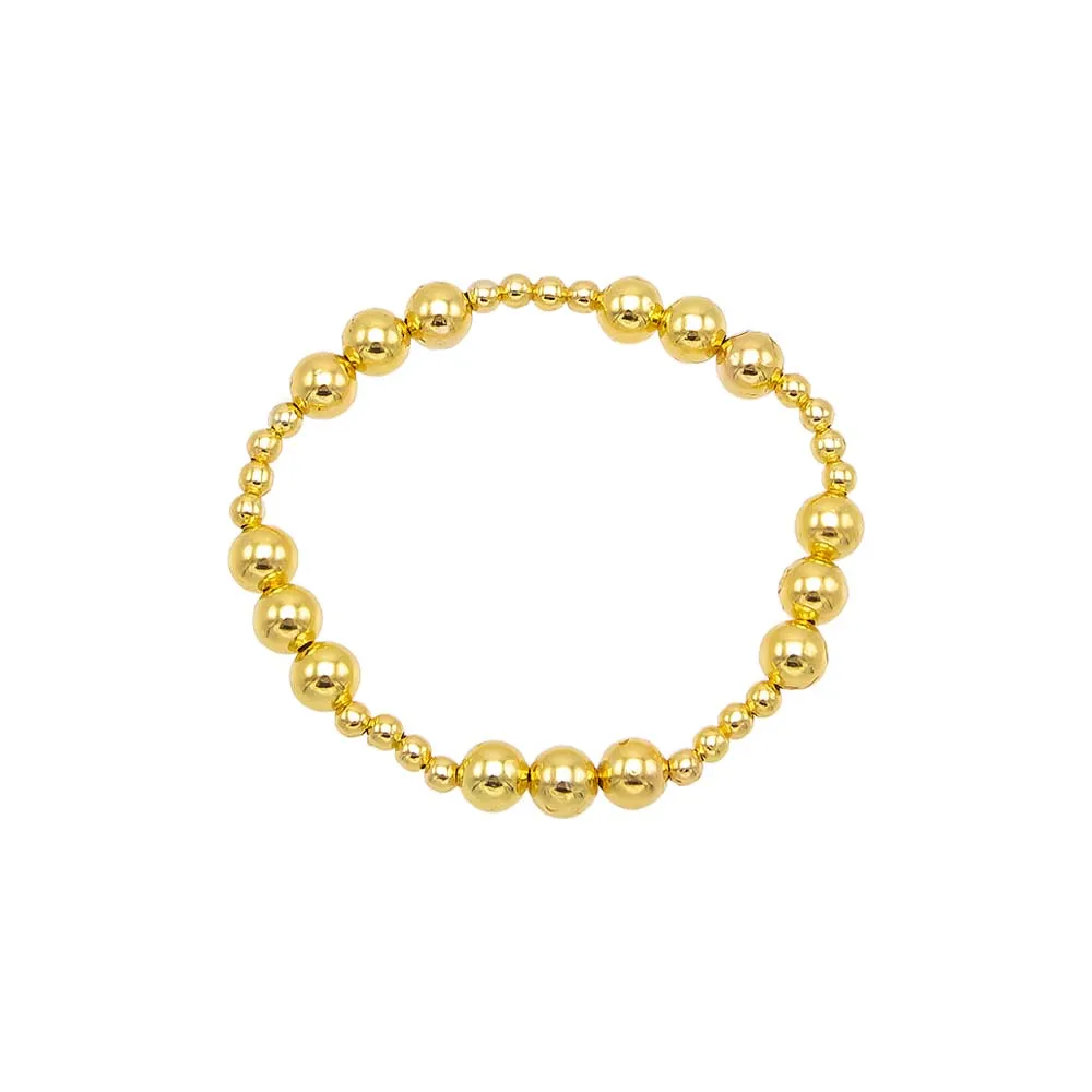 Small & Large Beaded Ball Stretch Bracelet
