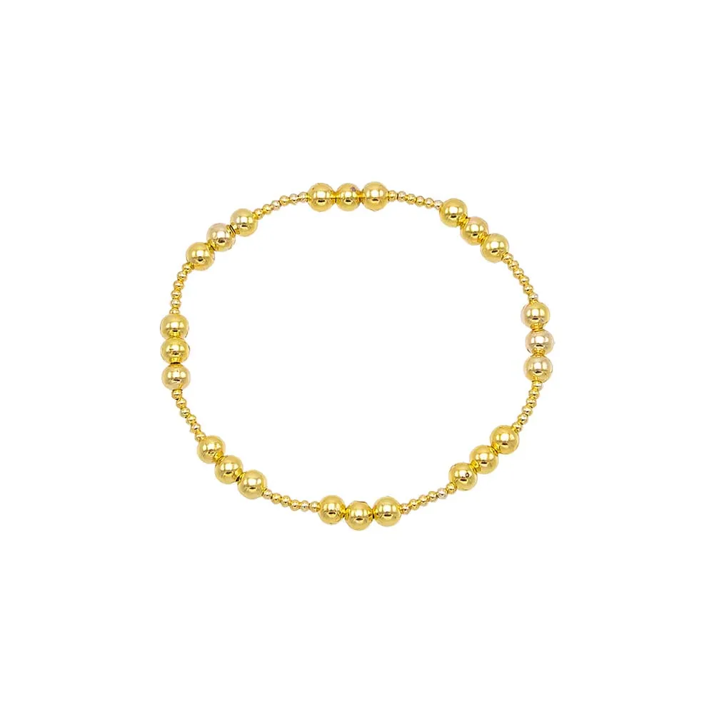 Small & Large Beaded Ball Stretch Bracelet