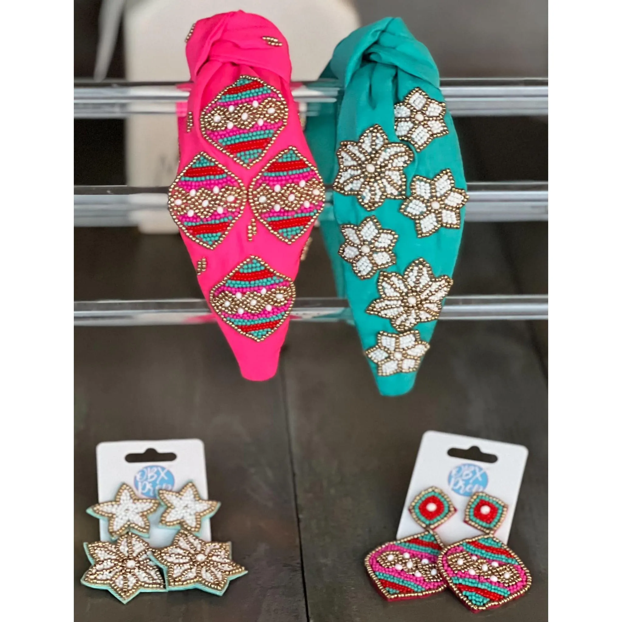 Snowflake Turquoise Beaded Headband - OBX Prep Exclusive